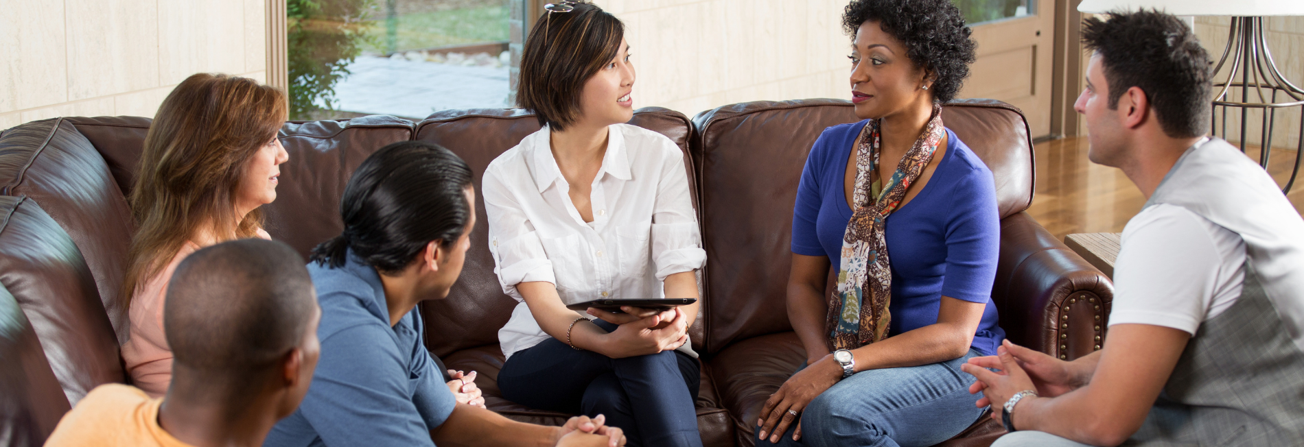 Women speaking at a parent support group